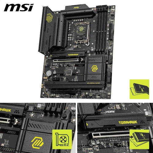 MSI MAG B860 TOMAHAWK WIFI w/ DDR5-9200, PCIe 5.0 Slot, 3x M.2 Slots, 7.1 Audio, 5Gb LAN, Wi-Fi 7, BT 5.4