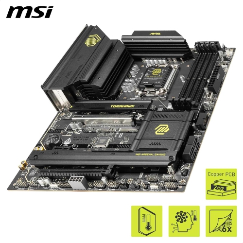 MSI MAG B860 TOMAHAWK WIFI w/ DDR5-9200, PCIe 5.0 Slot, 3x M.2 Slots, 7.1 Audio, 5Gb LAN, Wi-Fi 7, BT 5.4