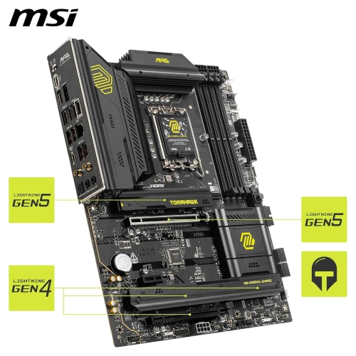 MSI MAG B860 TOMAHAWK WIFI w/ DDR5-9200, PCIe 5.0 Slot, 3x M.2 Slots, 7.1 Audio, 5Gb LAN, Wi-Fi 7, BT 5.4
