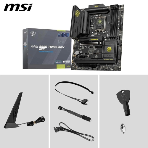 MSI MAG B860 TOMAHAWK WIFI w/ DDR5-9200, PCIe 5.0 Slot, 3x M.2 Slots, 7.1 Audio, 5Gb LAN, Wi-Fi 7, BT 5.4