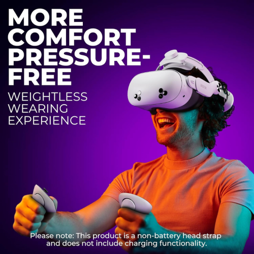 QH3 Pressure-Free Headstrap: Enhance Comfort with Added Top-Fit Adjustment - Compatible with Meta Quest 3S/Quest 3; Balances Weight at 3 Angles