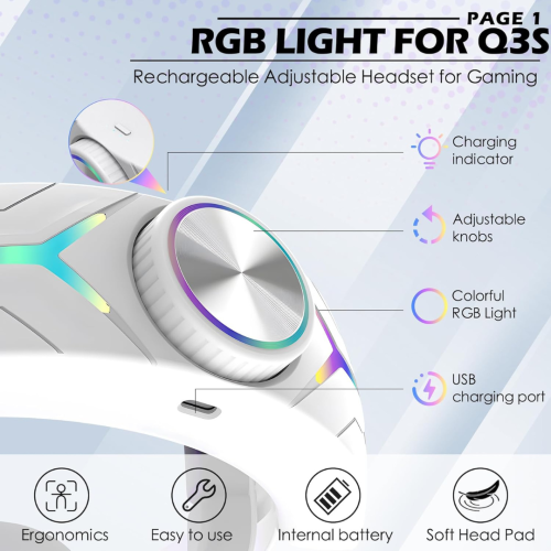 Head Strap Accessories Compatible for Quest 3S with Extended 12000mah Battery Pack, PD Fast Charging 9V 2A Extended Gaming Time with RGB Light