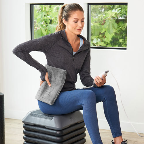 PureRelief Deluxe Plush Heating Pad - Grey