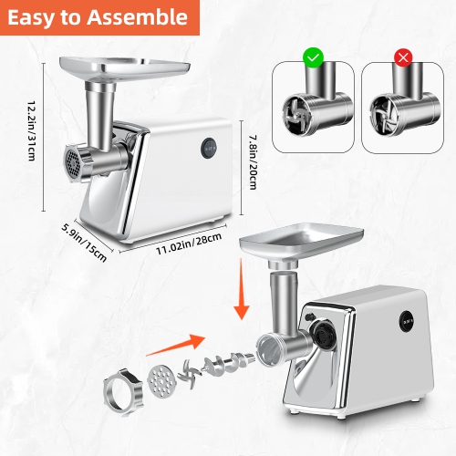 axGear Electric Meat Grinder Sausage Maker Stuffer Beef Pork Stainless Food Mincer