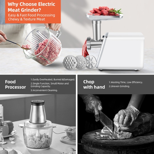 axGear Electric Meat Grinder Sausage Maker Stuffer Beef Pork Stainless Food Mincer