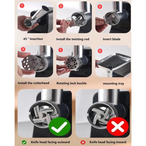 axGear Electric Meat Grinder Sausage Maker Stuffer Beef Pork Stainless Food Mincer