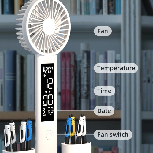 axGear LED Desk Lamp USB Dimmable Touch with Calendar Clock Mini Fan Table Night Light