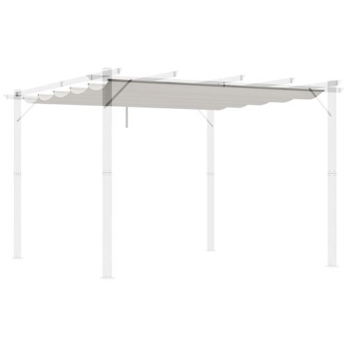 Auvent de rechange rétractable Outsunny pour pergola de 10 x 10 pi, pergola de rechange, blanc crème