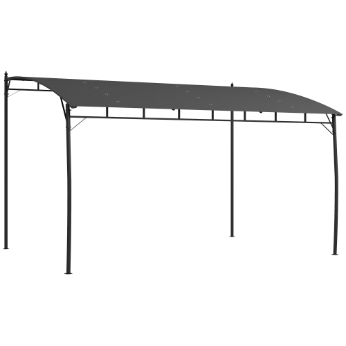 Outsunny 10' x 13' Outdoor Patio Pergola with UV30+ Protection Canopy, Lean to Pergola Gazebo, Steel Frame Sun Shade Shelter for Porch, Patio, Deck,