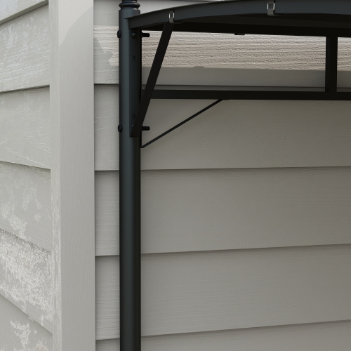 Outsunny 10' x 13' Outdoor Patio Pergola with UV30+ Protection Canopy, Lean to Pergola Gazebo, Steel Frame Sun Shade Shelter for Porch, Patio, Deck,