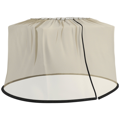 Image 1 de 9.. Outsunny Outdoor – Moustiquaire moustiquaire de table de parasol de 7,5 pi, grand filet de protection de parasol avec porte à fermeture à glissière,