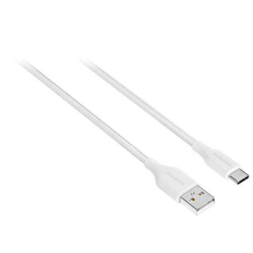 Insignia 1.8m (6 ft.) USB-C to USB-A Braided Cable (NS-MCAW621C-C) - White by INSIGNIA - Open Box condition - Image 3