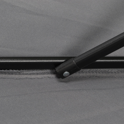 Outsunny 6.6FT Patio Umbrella, Outdoor Parasol Sun Shade with 6 Ribs for Balcony, Beach, Garden, Dark Grey