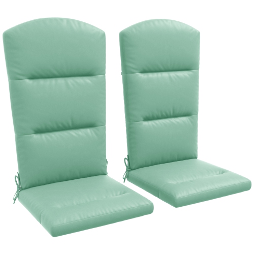 Image 1 de 9.. Outsunny Set of 2 Outdoor Adirondack Chair Muskoka Chair Cushions, Patio Chair Cushions with Back Cushion and Ties, Water Repellent Replacement Seat