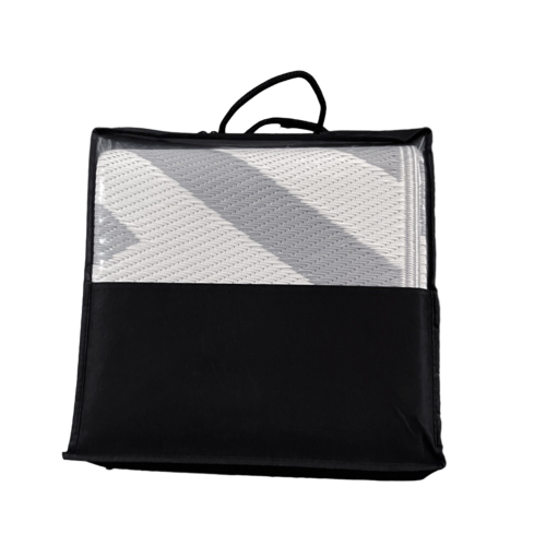 Outsunny Reversible Outdoor RV Rug with Carry Bag, 6' x 9' Patio Floor Mat, Plastic Straw Rug for Backyard, Deck, Picnic, Beach, Camping, Stripe,