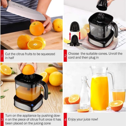 Electric Citrus Juicer 1.2L Large Volume, Orange Juicer with Powerful Motor and LED Working Lamp, Electric Lemon Squeezer for Orange Lemon Lime