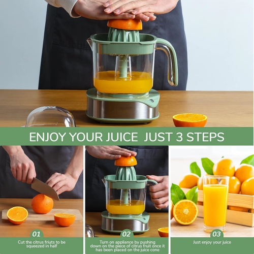 Electric Citrus Juicer 1.2L Large Volume, Orange Juicer with Powerful Motor and LED Working Lamp, Electric Lemon Squeezer for Orange Lemon Lime