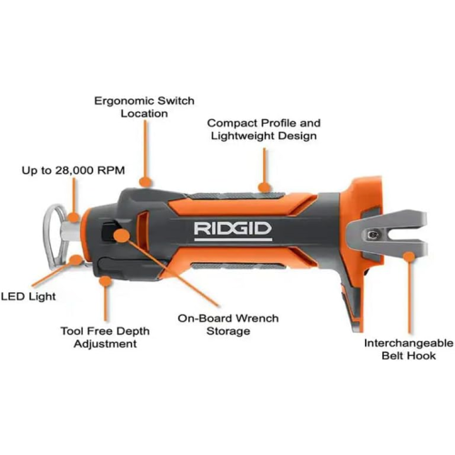 Trousse d'outils pour cloison sèche Ridgid, 18 V, batterie 2,0 Ah et chargeur