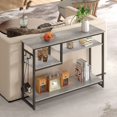 BESTIER  39.4" Console Table for Entryway With 4 Tier Storage Shelves
