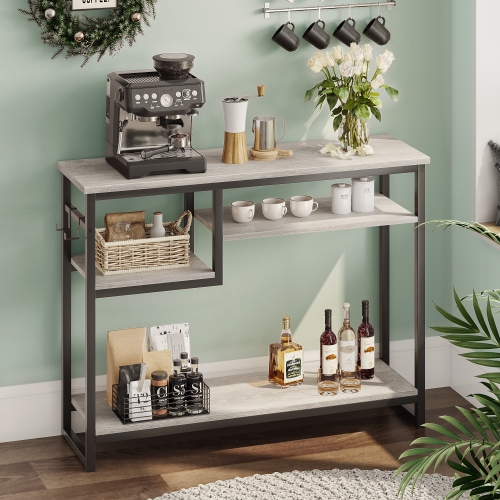 Bestier 39.4" Console Table for Entryway with 4 Tier Storage Shelves