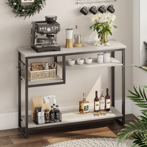 Bestier 39.4" Console Table for Entryway with 4 Tier Storage Shelves