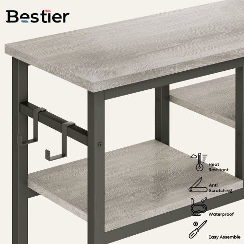 Bestier 39.4" Console Table for Entryway with 4 Tier Storage Shelves