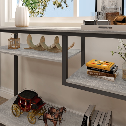 Bestier 39.4" Console Table for Entryway with 4 Tier Storage Shelves
