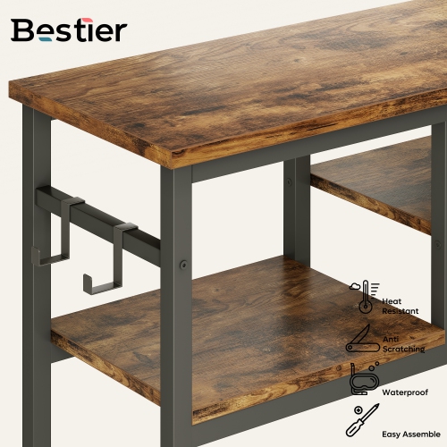Bestier 39.4" Console Table for Entryway with 4 Tier Storage Shelves