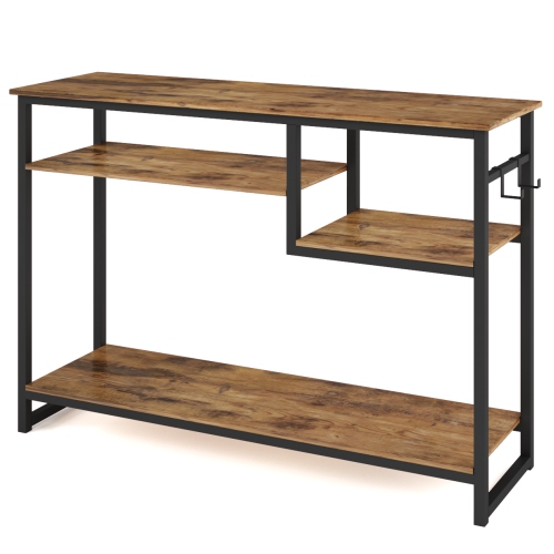 Bestier 39.4" Console Table for Entryway with 4 Tier Storage Shelves
