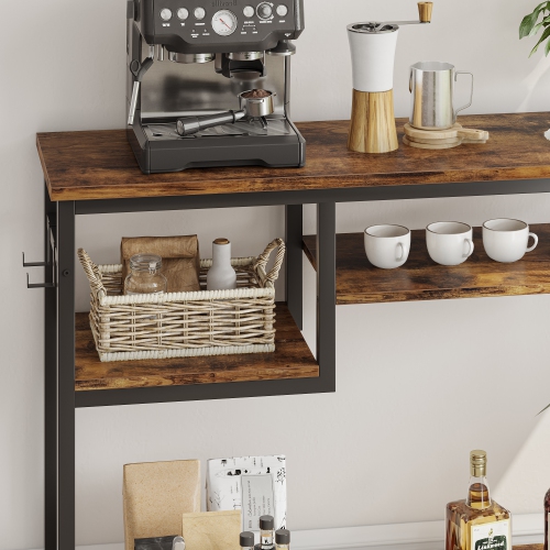 Bestier 39.4" Console Table for Entryway with 4 Tier Storage Shelves