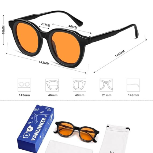 Retro Round Sunglasses for Men Women Vintage Circle Shades VL9829 46mm