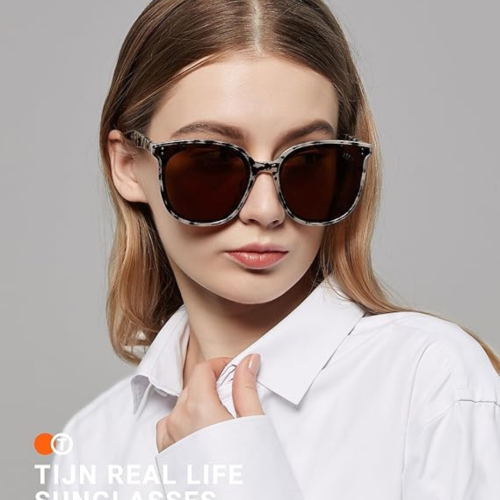 TIJN Polarized Sunglasses Women Men Oversized,UV Protection Sun Glasses Trendy Style,Large Square Shades,Big Frame Shady Rays