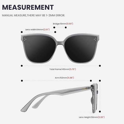 TIJN Polarized Sunglasses Women Men Oversized,UV Protection Sun Glasses Trendy Style,Large Square Shades,Big Frame Shady Rays