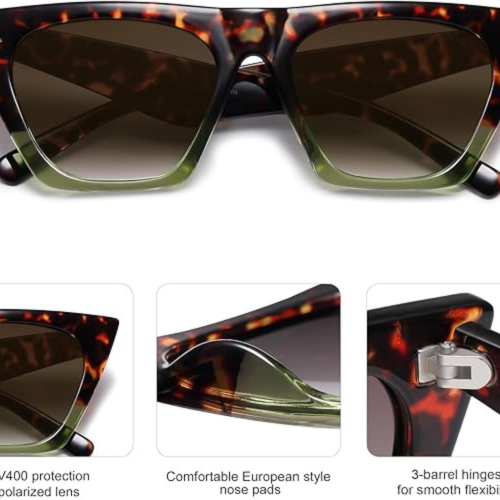 Oversized Square Cateye Polarized Sunglasses for Women Men Big Trendy Sunnies SJ2115