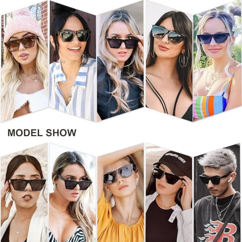 Oversized Square Cateye Polarized Sunglasses for Women Men Big Trendy Sunnies SJ2115