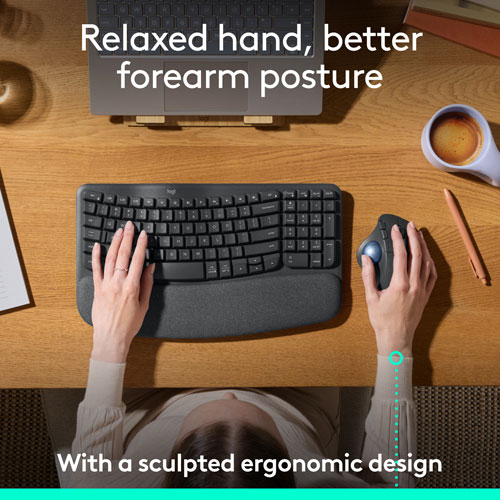 Souris ergonomique sans fil à boule de commande 2000 ppp Ergo M575S de Logitech - Noir