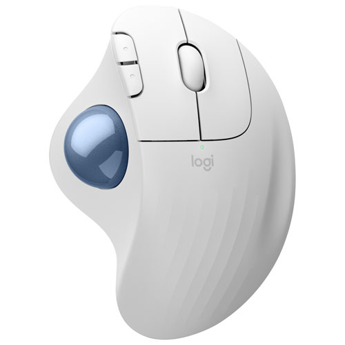 Souris ergonomique sans fil à boule de commande 2000 ppp Ergo M575S de Logitech - Blanc cassé