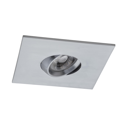 12 Pack Square 4 Inch Satin Chrome LED Recessed Downlight – 3000K, Dimmable, IC & Wet Location Rated, 36° Beam, 5-Year Warranty