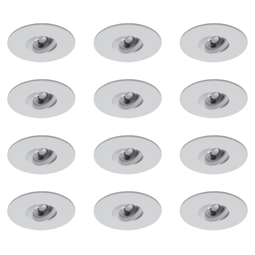 12 Pack Round 4 Inch White LED Recessed Downlight – 2700K, Dimmable, IC & Wet Location Rated, 36° Beam, 5-Year Warranty