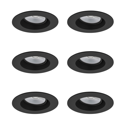 6 Inch Black LED Regressed Recessed Ceiling Downlight – 4000K Cool White, Dimmable, IC & Wet Location Rated, 50,000-Hour LED Life, 5-Year Warranty