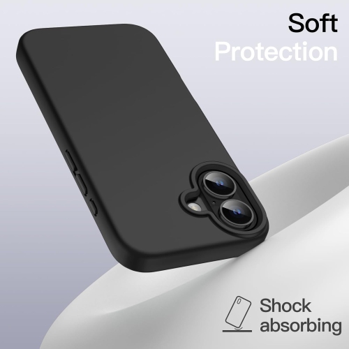 Liquid Silicone Case for iPhone 16 6.1-Inch, Silky Soft Touch Full-Body Protective Phone Case, Anti-Scratch Shockproof Cover with Microfiber Lining