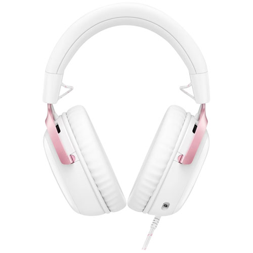 Casque de jeu avec fil Cloud III de HyperX - Blanc/Rose