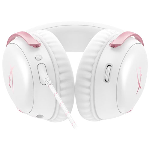 Casque de jeu avec fil Cloud III de HyperX - Blanc/Rose