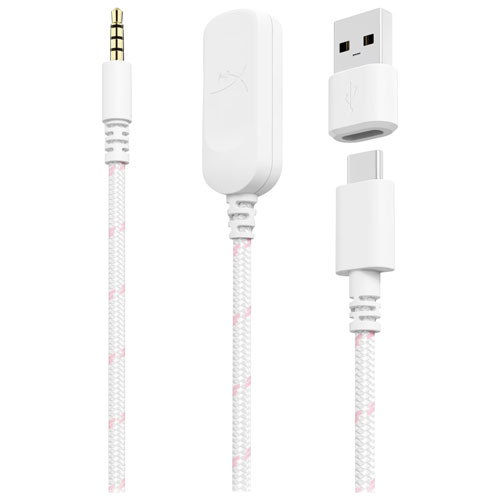 Casque de jeu avec fil Cloud III de HyperX - Blanc/Rose