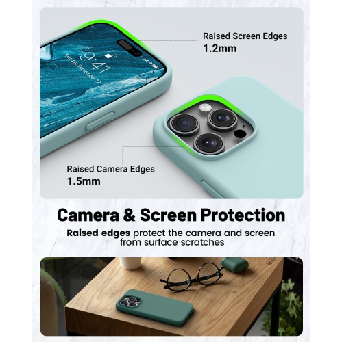 Liquid Silicone Case for iPhone 16 Pro, Silky Soft Touch Full-Body Protective Phone Case, Anti-Scratch Shockproof Cover with Microfiber Lining