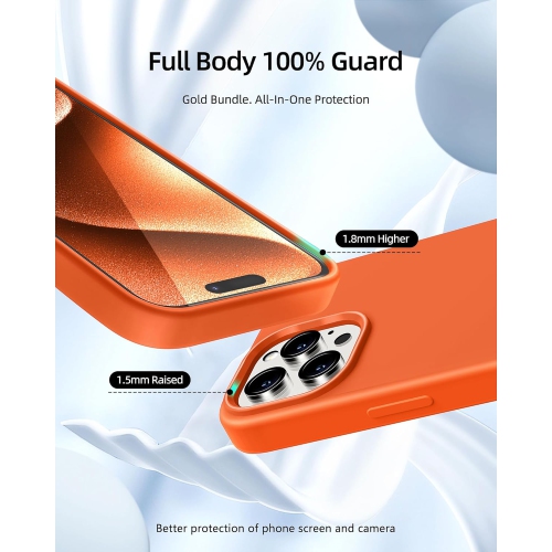 Liquid Silicone Case for iPhone 16 Pro, Silky Soft Touch Full-Body Protective Phone Case, Anti-Scratch Shockproof Cover with Microfiber Lining