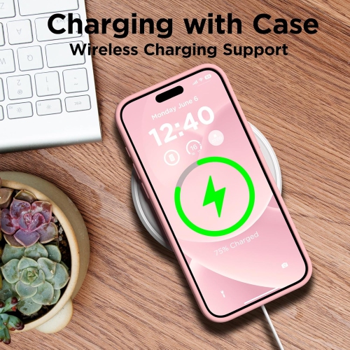 Liquid Silicone Case for iPhone 16 Pro, Silky Soft Touch Full-Body Protective Phone Case, Anti-Scratch Shockproof Cover with Microfiber Lining