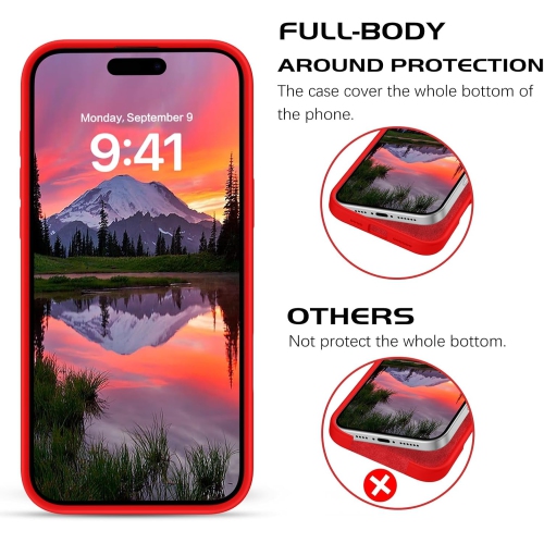 Liquid Silicone Case for iPhone 16 Pro, Silky Soft Touch Full-Body Protective Phone Case, Anti-Scratch Shockproof Cover with Microfiber Lining