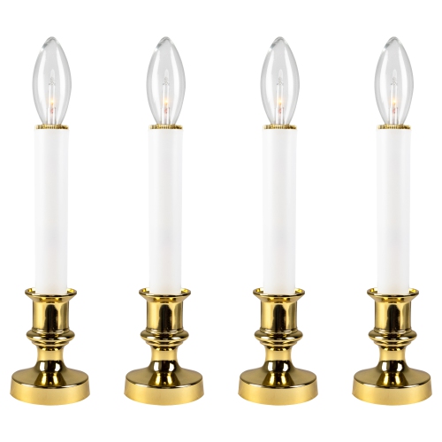 Single Light Window Candles - 9" - White - Set of 4