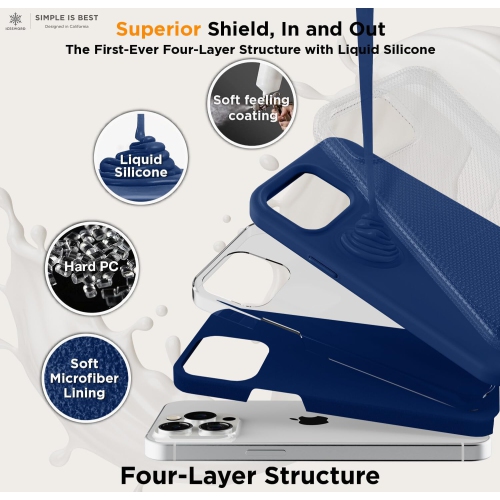 Liquid Silicone Case for iPhone 16 Pro Max, Silky Soft Touch Full-Body Protective Phone Case, Anti-Scratch Shockproof Cover with Microfiber Lining